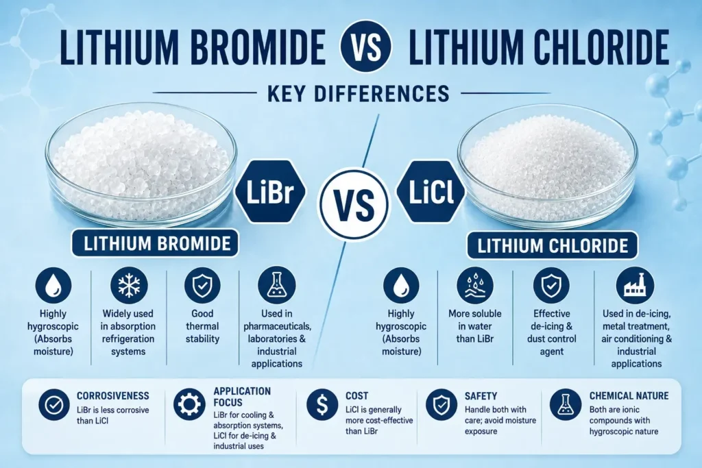 Lithium Bromide vs Lithium Chloride: Key Differences