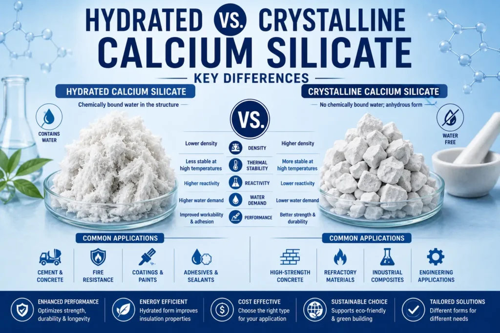 Hydrated vs. Crystalline Calcium Silicate: Key Differences